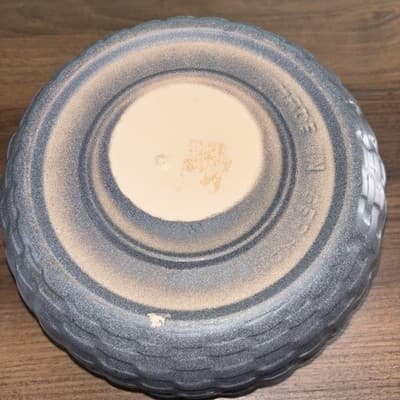 8 Inch Kiruna Stoneware Bowl Basket Weave Design Grey Made In Germany - Thumbnail 4