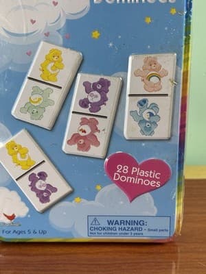 Vintage Game Care Bears Dominoes Set 28 Collector Tin Child’s Toy New NOS Seal - Thumbnail 2