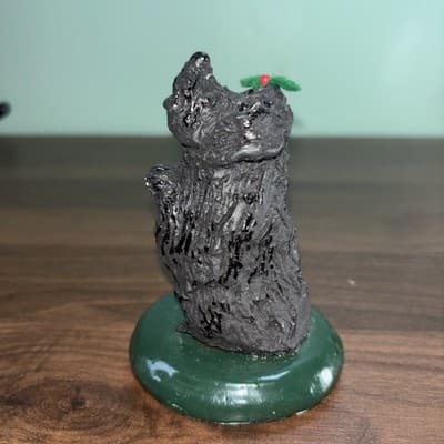 Vintage 80s Byers' Choice The Carolers Black Dog Christmas Figurine - Thumbnail 5