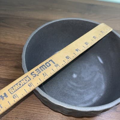 8 Inch Kiruna Stoneware Bowl Basket Weave Design Grey Made In Germany - Thumbnail 7