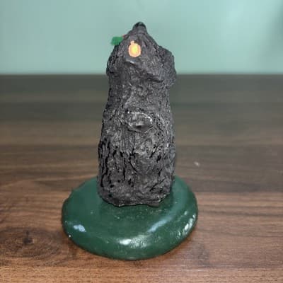 Vintage 80s Byers' Choice The Carolers Black Dog Christmas Figurine - Thumbnail 3