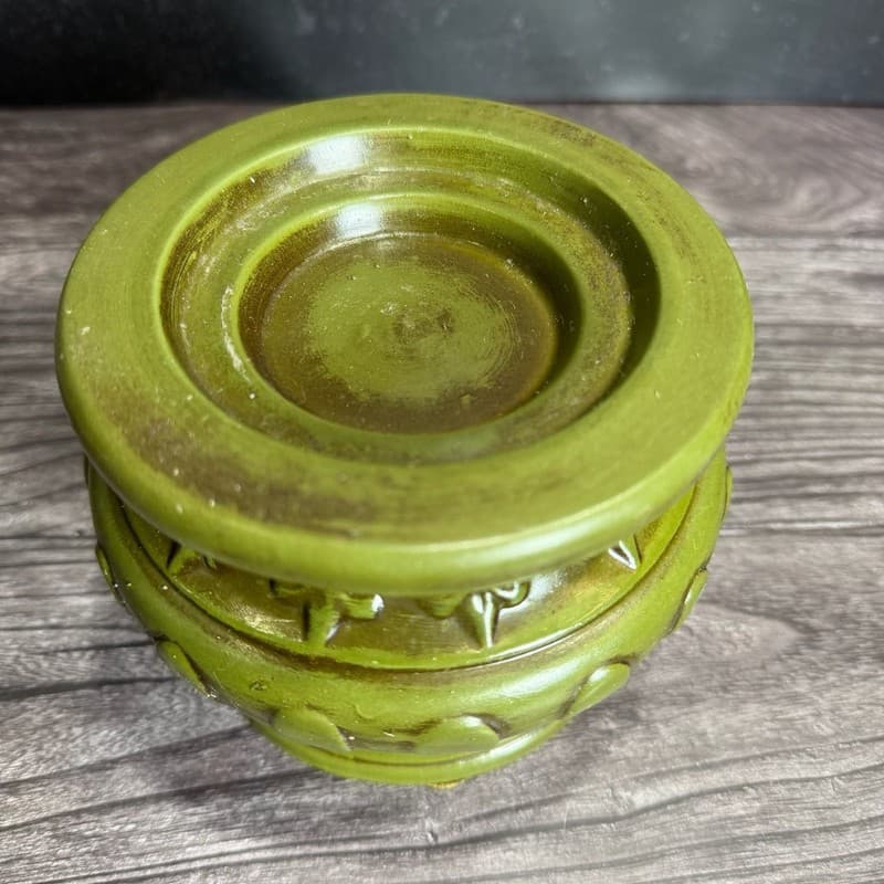 Vintage Parma by AAI Green Pot Belly Style Ceramic Planter Made in Japan - Thumbnail 2