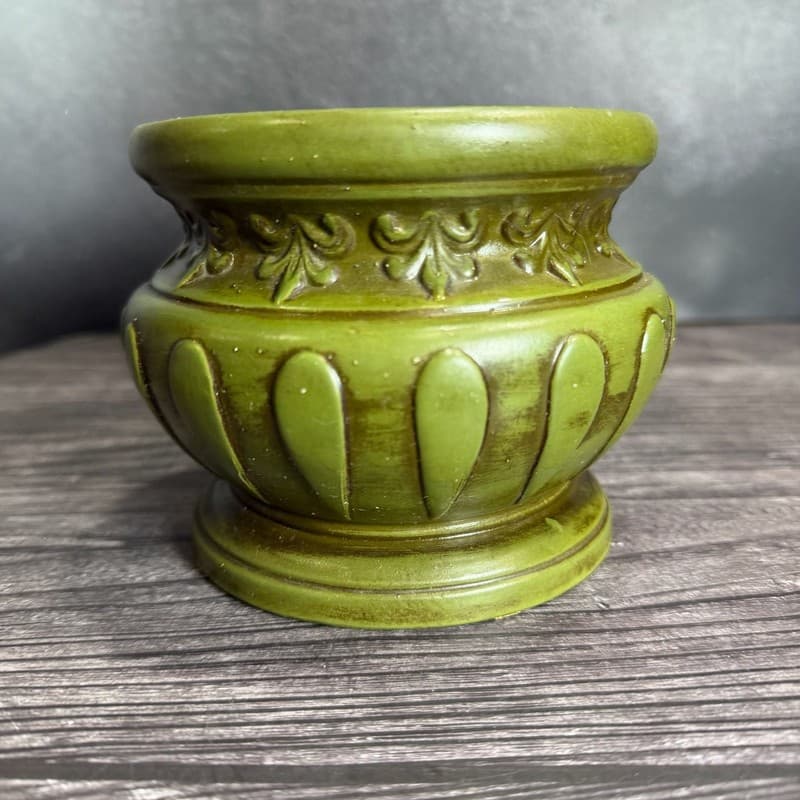 Vintage Parma by AAI Green Pot Belly Style Ceramic Planter Made in Japan - Thumbnail 3