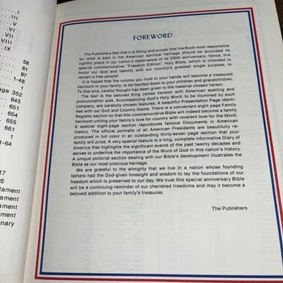 VTG Holy Bible Bicentennial Freedom Edition Illustrated King James Red Letter - Thumbnail 8