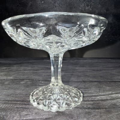 Vintage IMPERIAL Mt. Vernon Clear Small Compote Pedestal Soap Or Trinkets Dish - Thumbnail 5