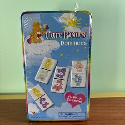 Vintage Game Care Bears Dominoes Set 28 Collector Tin Child’s Toy New NOS Seal