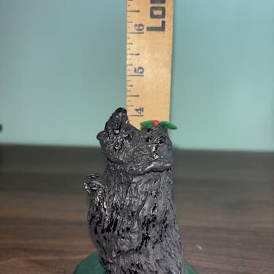 Vintage 80s Byers' Choice The Carolers Black Dog Christmas Figurine - Thumbnail 9