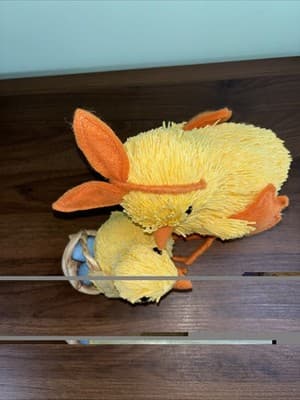 Pair Of 2 Sawgrass Easter Spring Decor Chickens Baby Duck Figurines Basket Egg - Thumbnail 4