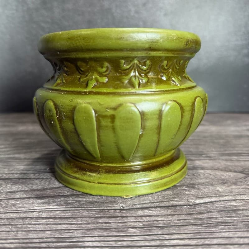 Vintage Parma by AAI Green Pot Belly Style Ceramic Planter Made in Japan