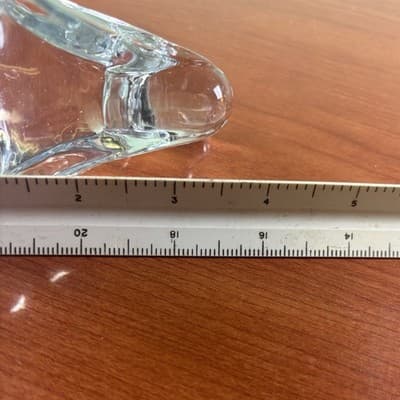 Clear Glass Dog Figurine, Paperweight Bullicante Basset Hound Long Ears & Nose - Thumbnail 10