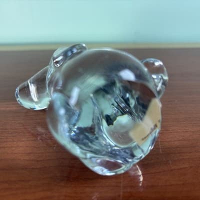 Clear Glass Dog Figurine, Paperweight Bullicante Basset Hound Long Ears & Nose - Thumbnail 9