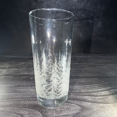 Libbey 16 oz. tumblers w/ white frosted pine trees 6 1/4" tall Replacement Glass - Thumbnail 8
