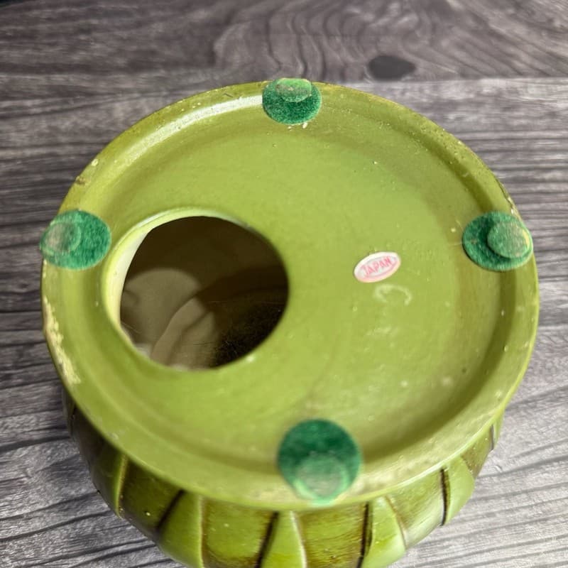 Vintage Parma by AAI Green Pot Belly Style Ceramic Planter Made in Japan - Thumbnail 8