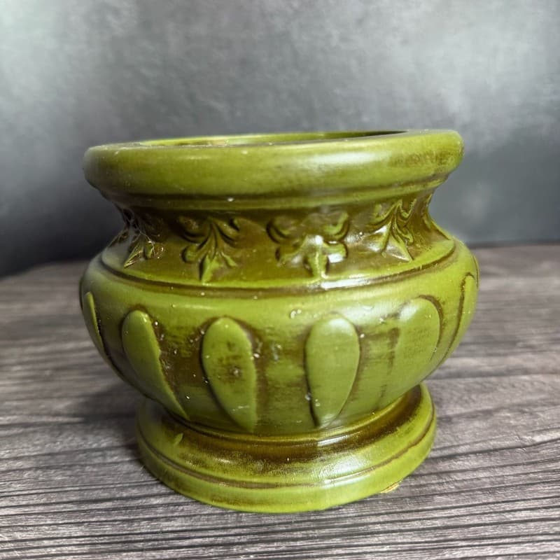 Vintage Parma by AAI Green Pot Belly Style Ceramic Planter Made in Japan - Thumbnail 6