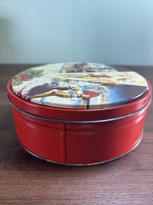 USA Vintage Fruit Cake DeLuxe Collin Street Bakery Tin Container 7" Corsicana TX - Thumbnail 3