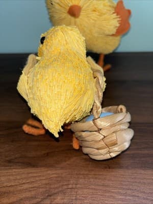 Pair Of 2 Sawgrass Easter Spring Decor Chickens Baby Duck Figurines Basket Egg - Thumbnail 16