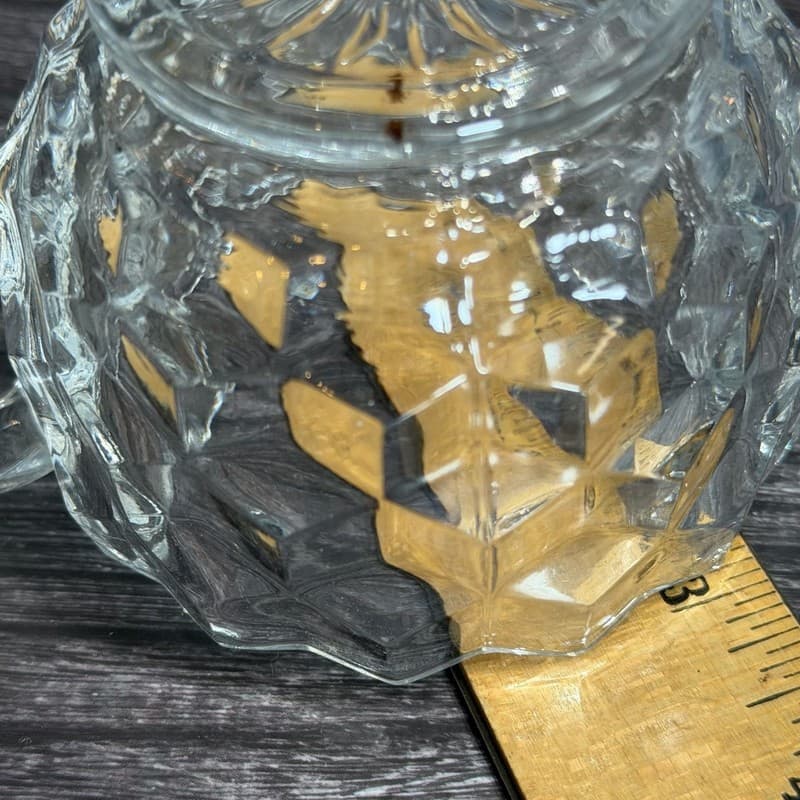 Vintage Fostoria American Clear Glass 3 Piece Creamer Sugar Bowl and Tray Set - Thumbnail 13
