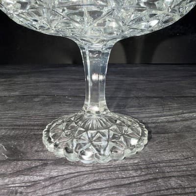 Vintage IMPERIAL Mt. Vernon Clear Small Compote Pedestal Soap Or Trinkets Dish - Thumbnail 2