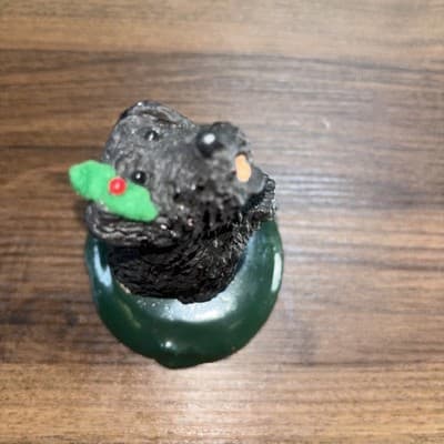 Vintage 80s Byers' Choice The Carolers Black Dog Christmas Figurine - Thumbnail 2