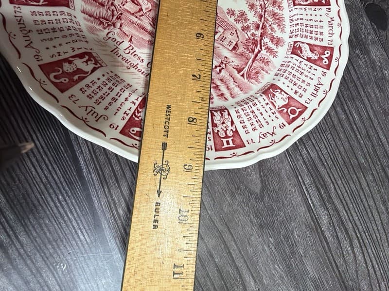 Alfred Meakin 1973 Calendar Plate Red Transferware Zodiac Staffordshire England - Thumbnail 11