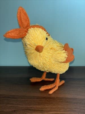Pair Of 2 Sawgrass Easter Spring Decor Chickens Baby Duck Figurines Basket Egg - Thumbnail 5
