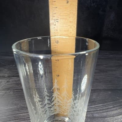 Libbey 16 oz. tumblers w/ white frosted pine trees 6 1/4" tall Replacement Glass - Thumbnail 11