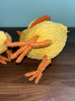 Pair Of 2 Sawgrass Easter Spring Decor Chickens Baby Duck Figurines Basket Egg - Thumbnail 10