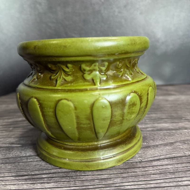 Vintage Parma by AAI Green Pot Belly Style Ceramic Planter Made in Japan - Thumbnail 4