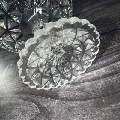 Vintage IMPERIAL Mt. Vernon Clear Small Compote Pedestal Soap Or Trinkets Dish - Thumbnail 7
