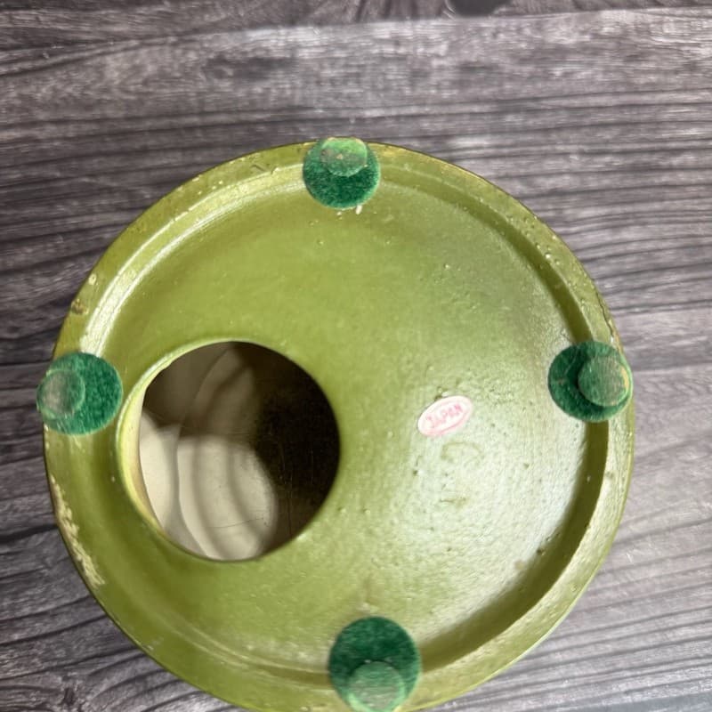 Vintage Parma by AAI Green Pot Belly Style Ceramic Planter Made in Japan - Thumbnail 7