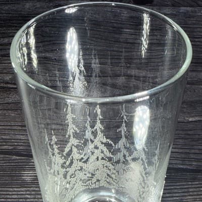 Libbey 16 oz. tumblers w/ white frosted pine trees 6 1/4" tall Replacement Glass - Thumbnail 4