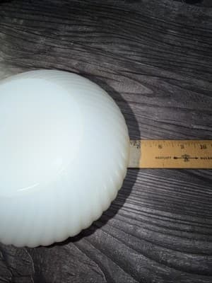 VINTAGE E.O. BRODY White Milk Glass Ribbed Bowl Cleveland, Ohio USA 6.5" Round - Thumbnail 10
