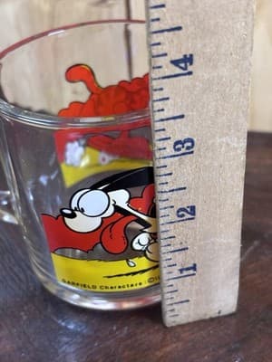VTG Garfield Odie Coffee Cup Skateboard Use Friends 1978 McDonalds Glass Mug - Thumbnail 6
