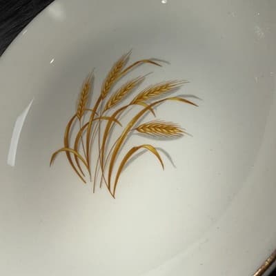 Vtg Replacement Homer Laughlin Golden Wheat 7.5" Soup Cereal Bowl 22K Gold Trim - Thumbnail 4