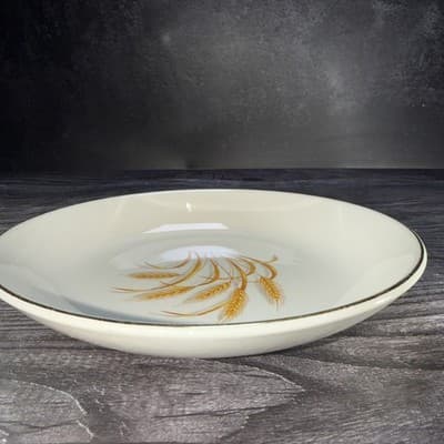 Vtg Replacement Homer Laughlin Golden Wheat 7.5" Soup Cereal Bowl 22K Gold Trim - Thumbnail 5