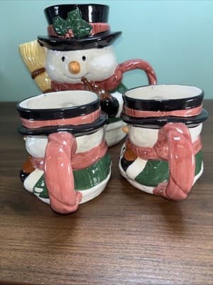 VTG Snowman Pitcher Coffee Mug “Holiday Cheer Collection” Bella Casa By Ganz - Thumbnail 9