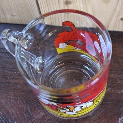 VTG Garfield Odie Coffee Cup Skateboard Use Friends 1978 McDonalds Glass Mug - Thumbnail 4
