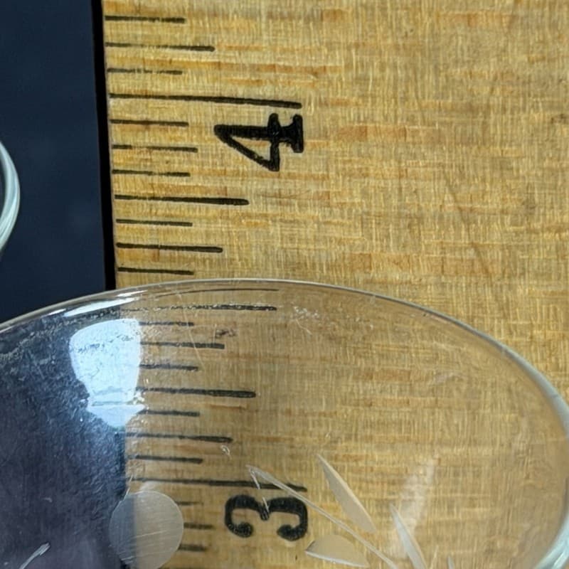 Vintage Etched Floral Footed Cordial Glasses - Set of 4 - Thumbnail 7