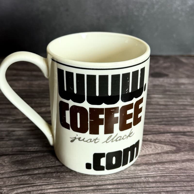 Tienshan Stoneware www.COFFEE just black .com Vintage Novelty Coffee Mug - Thumbnail 7