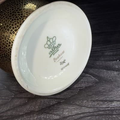 ALKA Kunst Kronach Bavaria MCM Porcelain Cream 22k Gold Vase Vintage Flowers - Thumbnail 9
