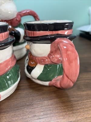 VTG Snowman Pitcher Coffee Mug “Holiday Cheer Collection” Bella Casa By Ganz - Thumbnail 11
