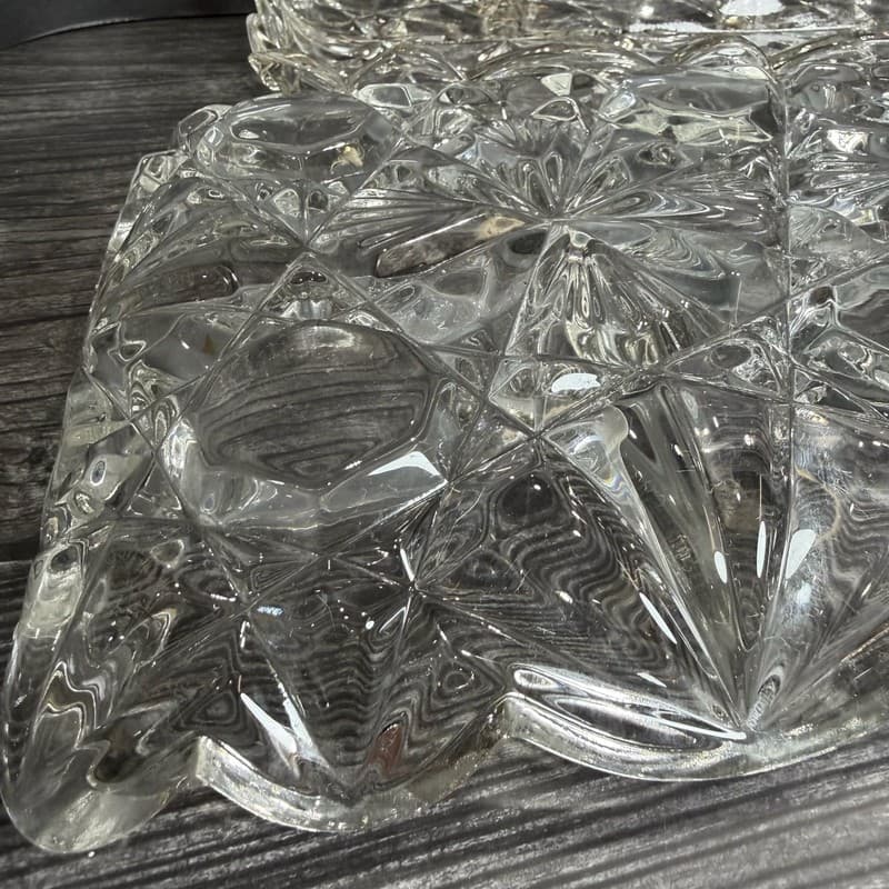 VTG Set 2 Tiffin Williamsburg Pressed Clear 4-Part Divided Rectangular Relish Tr - Thumbnail 14
