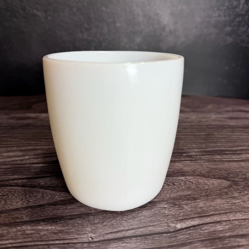 Vintage White Milk Glass Coffee Mug with Thick C-Handle 3.5" - Thumbnail 3