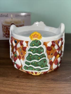 Gingerbread Men Votive Candle Holder Holiday Christmas Decor Ceramic Stand Base - Thumbnail 5
