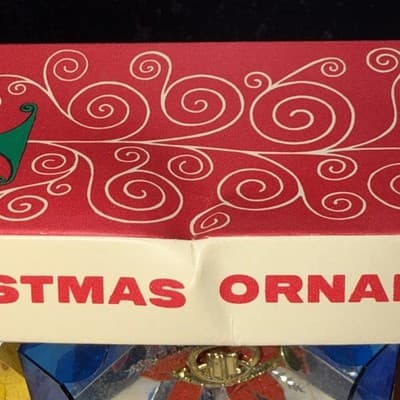 VTG Christmas Jewelbrite Unbreakable Reflector Jumbo Diorama Ornaments in Box - Thumbnail 7