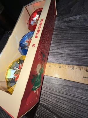VTG Christmas Jewelbrite Unbreakable Reflector Jumbo Diorama Ornaments in Box - Thumbnail 14