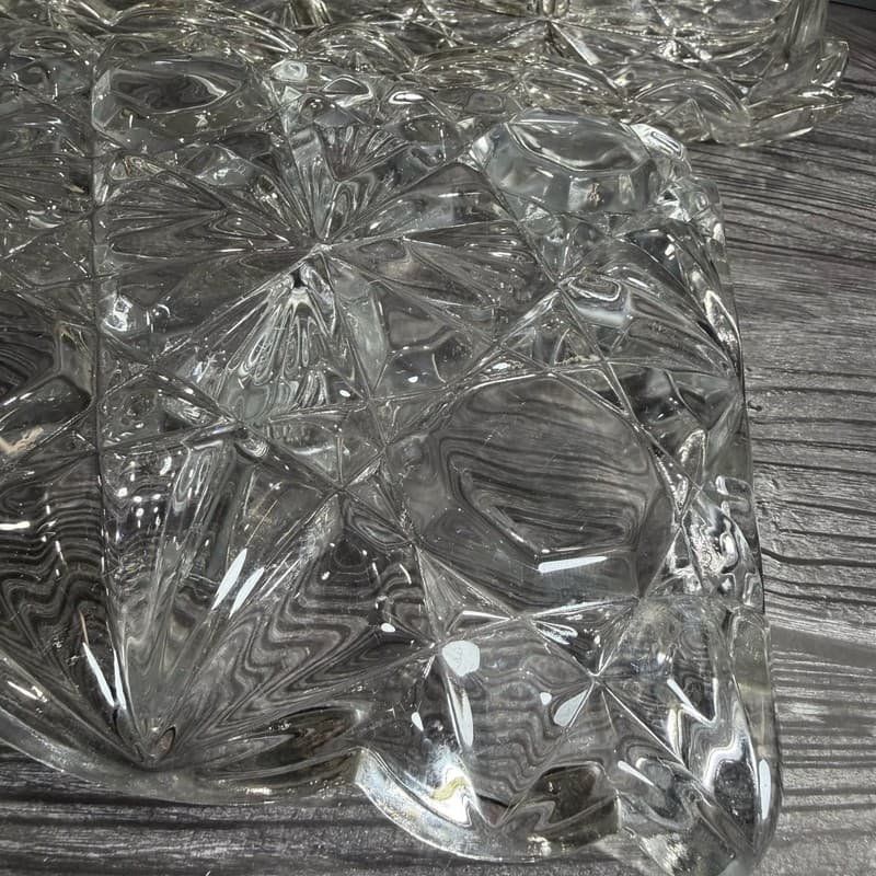 VTG Set 2 Tiffin Williamsburg Pressed Clear 4-Part Divided Rectangular Relish Tr - Thumbnail 19