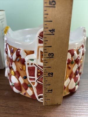 Gingerbread Men Votive Candle Holder Holiday Christmas Decor Ceramic Stand Base - Thumbnail 12