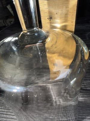 Set of 6 Wine Glasses Cut Flower Leaf Pattern Clear Javit Crystal Stemware 6.75� - Thumbnail 10