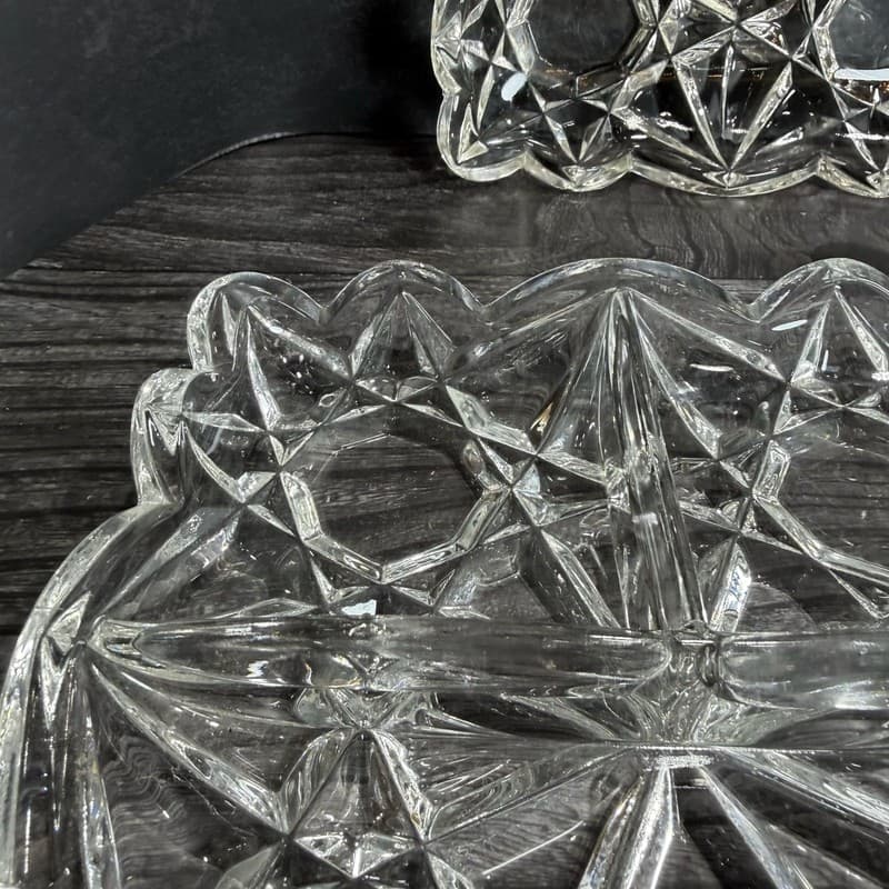 VTG Set 2 Tiffin Williamsburg Pressed Clear 4-Part Divided Rectangular Relish Tr - Thumbnail 12